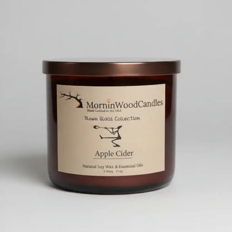 Apple Cider Soy Wax Candle 3-Wick 17 oz – Handcrafted Home Fragrance | Made in USA MorninWood Candles  Candles