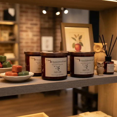 Apple Cider Soy Wax Candle 3-Wick 17 oz – Handcrafted Home Fragrance | Made in USA MorninWood Candles  Candles