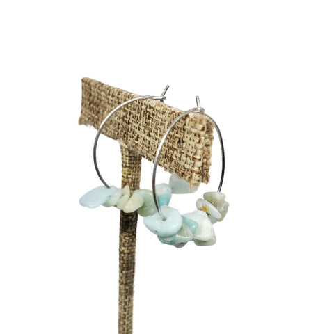 Aqua Amazonite Gemstone Earrings Michelle Marie Boutique  Earrings