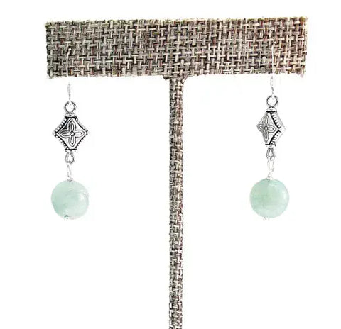 Aqua Amazonite Gemstone Earrings Michelle Marie Boutique  Earrings