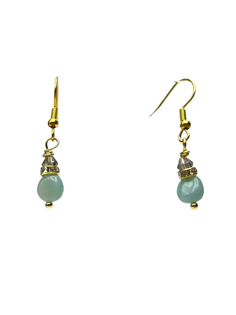 Aqua Amazonite Gemstone Earrings Michelle Marie Boutique  Earrings