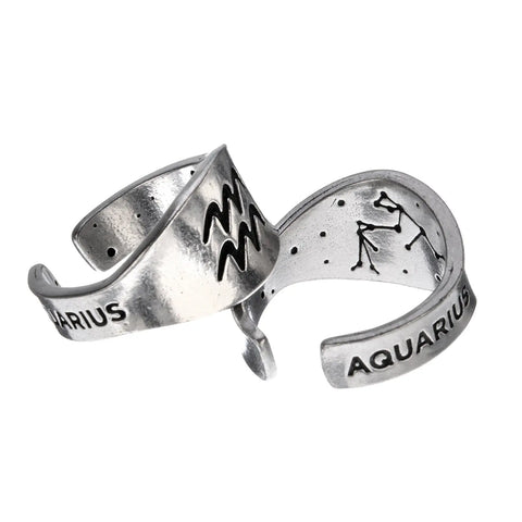 Aquarius Zodiac Ring – Recycled Lead-Free Pewter – Constellation Engraving | Made in USA Whitney Howard Designs  Zodiac Rings