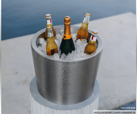 Arctic Stainless Steel Ice Bucket – Custom Beverage Cooler | Made in USA Havens | Luxury Metals  Drinkware > Stainless