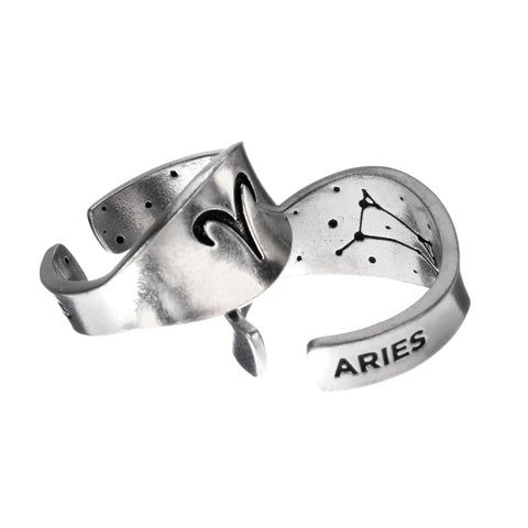 Aries Zodiac Ring – Recycled Pewter Astrology Jewelry | Made in USA Artisan Gift Whitney Howard Designs  Zodiac Rings