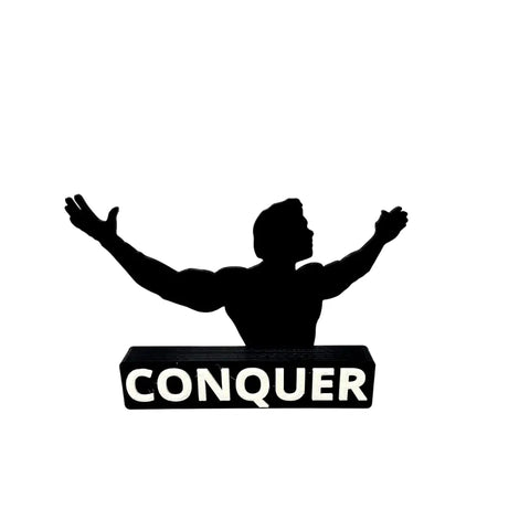Arnold Schwarzenegger Conquer Desk Ornament – Motivational Decor | Made in USA Chatelet Manufacturing 