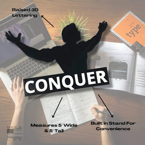 Arnold Schwarzenegger Conquer Desk Ornament – Motivational Decor | Made in USA Chatelet Manufacturing 