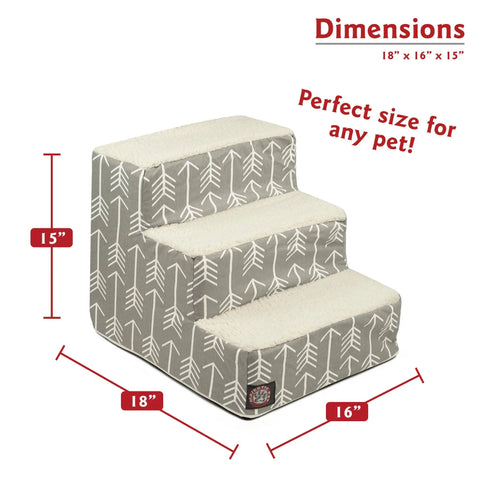 Arrow 3-Step Heavy Duty Pet Stairs – Durable Corrugated Material | Made in USA Majestic Pet