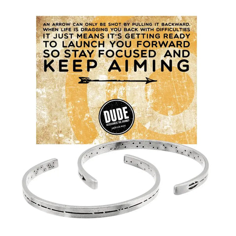 Arrow Design DUDE Cuff Bracelet – Eco-Friendly Recycled Pewter – Handcrafted Jewelry | Made in USA Whitney Howard Designs  DUDE