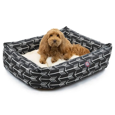 Arrow Luxe Bagel Pet Bed – Cozy Plush Cushion – Durable Arrow Print | Made in USA Majestic Pet