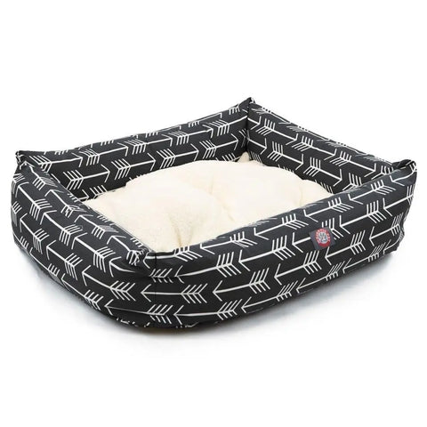 Arrow Luxe Bagel Pet Bed – Cozy Plush Cushion – Durable Arrow Print | Made in USA Majestic Pet