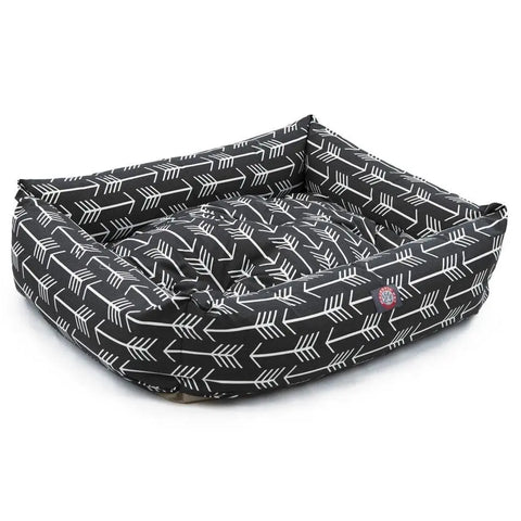 Arrow Luxe Bagel Pet Bed – Cozy Plush Cushion – Durable Arrow Print | Made in USA Majestic Pet