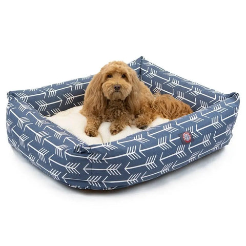 Arrow Luxe Bagel Pet Bed – Cozy Plush Cushion – Durable Arrow Print | Made in USA Majestic Pet
