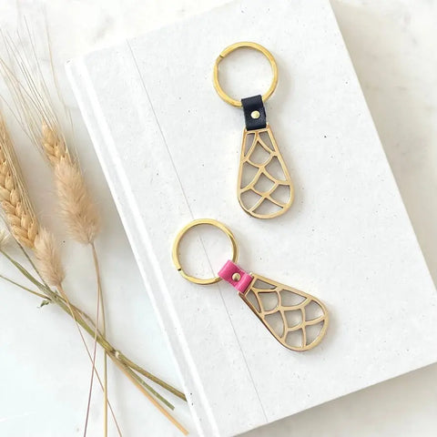 Art Deco Brass Key Ring – Handcrafted Lost Wax Casting | Made in USA Sarah Cecelia  KEY RINGS