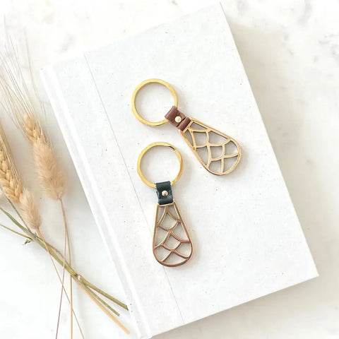 Art Deco Brass Key Ring – Handcrafted Lost Wax Casting | Made in USA Sarah Cecelia  KEY RINGS