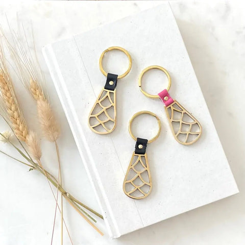 Art Deco Brass Key Ring – Handcrafted Lost Wax Casting | Made in USA Sarah Cecelia  KEY RINGS