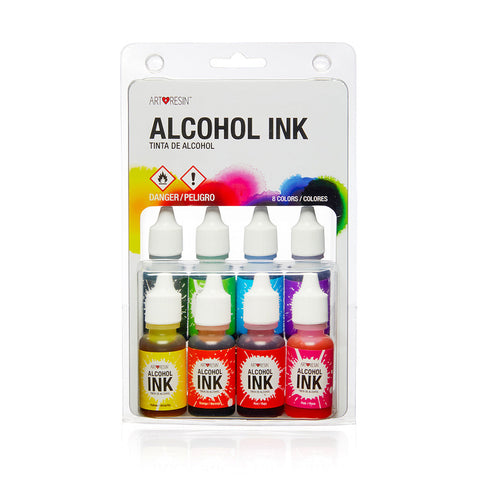 ArtResin Alcohol Ink Set – Vibrant Resin Art Inks | USA-Made | 8 Colors for Petri Designs, Epoxy & Non-Porous Surfaces ArtResin  ResinTint