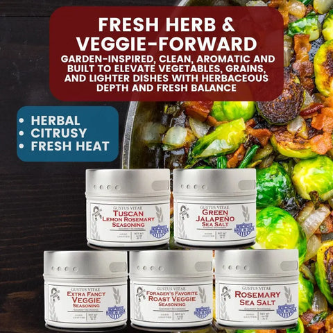 Artisan 20-Piece Seasoning and Sea Salt Tin Set – Small Batch Gourmet Spice Collection | Made in USA Gustus Vitae  Collections & Gift Sets