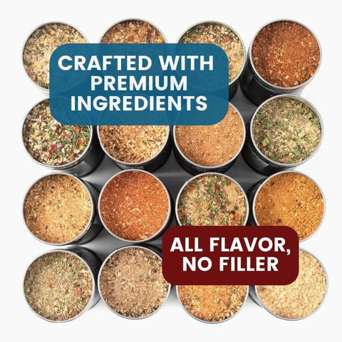 Artisan 20-Piece Seasoning and Sea Salt Tin Set – Small Batch Gourmet Spice Collection | Made in USA Gustus Vitae  Collections & Gift Sets