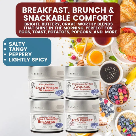 Artisan 20-Piece Seasoning and Sea Salt Tin Set – Small Batch Gourmet Spice Collection | Made in USA Gustus Vitae  Collections & Gift Sets