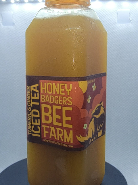 Artisan Cold Honey Tea Six Pack – Natural Flavored Iced Teas 80 Calorie – Made in USA Brooksville Florida Honey Badgers Bee Farm 