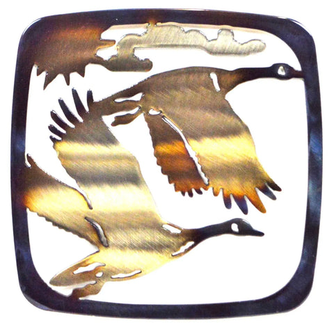 Artisan Metal Trivet – Handcrafted Geese Flying Design Kitchen Accessory | Made in USA Durable Heat Treated Knights Home Decor  item