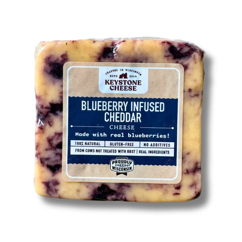 Artisanal Blueberry Cheddar Cheese Block 6-11oz – Creamy Dairy Blend – Made in USA | Keystone Farms Wisconsin Keystone Cheese  Cheese