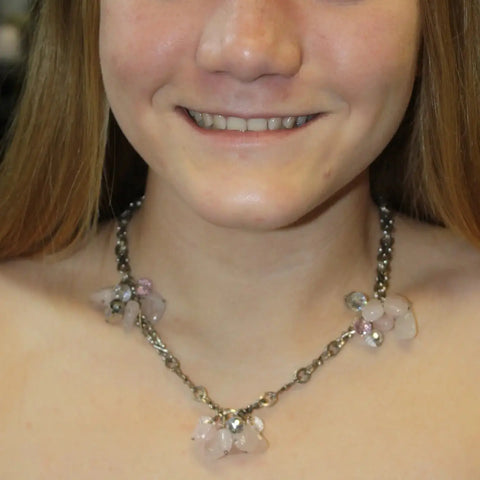 Artisanal Floating Gemstone Cluster Necklace Collection Michelle Marie Boutique  Gemstone necklace
