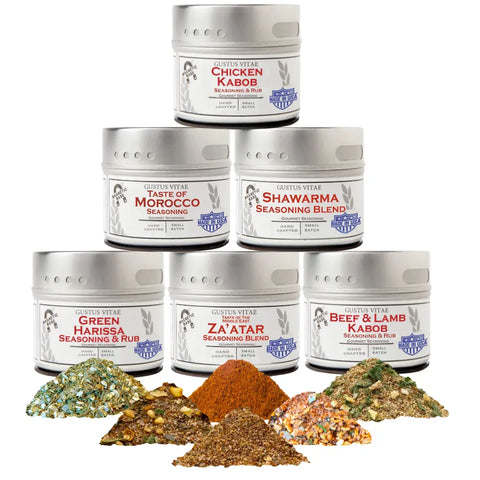 Artisanal Middle Eastern Spice Gift Set – Six Gourmet Seasonings – Made in USA Gustus Vitae  Collections & Gift Sets