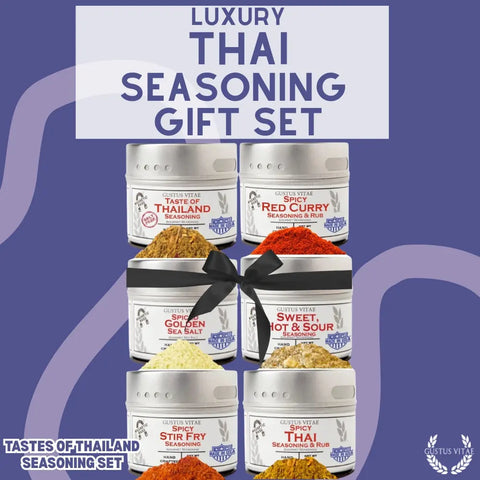 Artisanal Thai Spice Blend Gift Set – Gourmet Seasonings Six Pack | Made in USA Gustus Vitae  Collections & Gift Sets