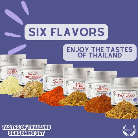 Artisanal Thai Spice Blend Gift Set – Gourmet Seasonings Six Pack | Made in USA Gustus Vitae  Collections & Gift Sets