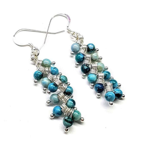 As Seen on TV Jane the Virgin Sterling Silver Turquoise Wire Wrapped Earrings