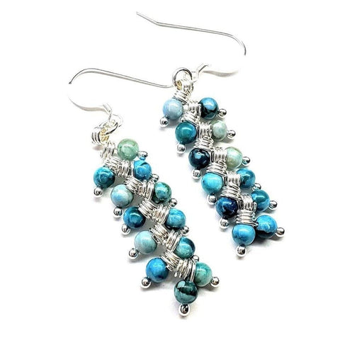 As Seen on TV Jane the Virgin Sterling Silver Turquoise Wire Wrapped Earrings