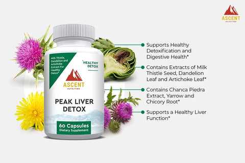 Ascent Nutrition Peak Liver Detox Supplement 60 Capsules 512 Mg – Supports Healthy Liver Function | Made in USA Ascent Nutrition  simple