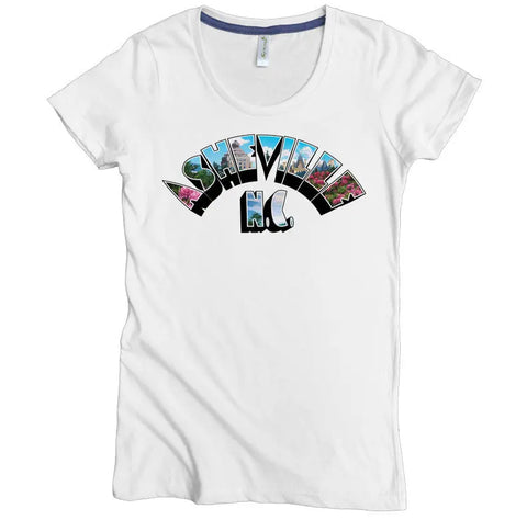 Asheville Art Deco Arch Women’s Organic Cotton Tee – Eco-Friendly Fit | Made in USA Spiritex | Sustainable Apparel  Women's Graphic Tees