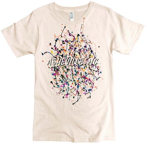 Asheville Paint Splatter Art T-Shirt – Men’s Graphic Crewneck | Made in USA Spiritex | Sustainable Apparel  Men's Graphic Tees