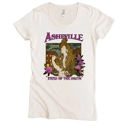 Asheville Paris of the South Organic Cotton Graphic Tee – Women’s Fitted Shirt | Made in USA Spiritex | Sustainable Apparel  Women's Graphic Tees