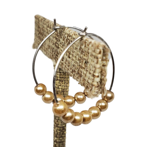 Assorted Color Pearl Hoop Earrings – Stainless Steel Wire – Handmade Jewelry | Made in USA Michelle Marie Boutique  Earrings