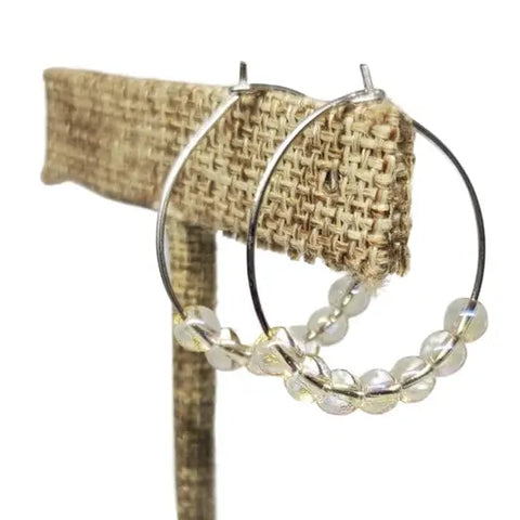 Assorted Color Pearl Hoop Earrings – Stainless Steel Wire – Handmade Jewelry | Made in USA Michelle Marie Boutique  Earrings