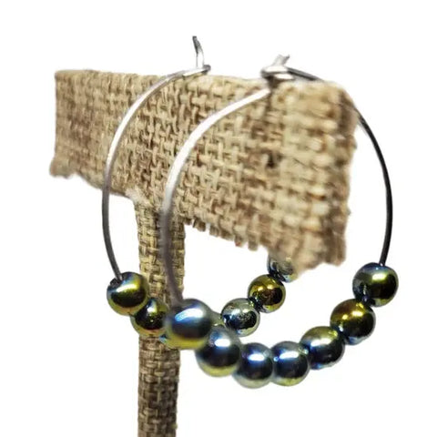 Assorted Color Pearl Hoop Earrings – Stainless Steel Wire – Handmade Jewelry | Made in USA Michelle Marie Boutique  Earrings