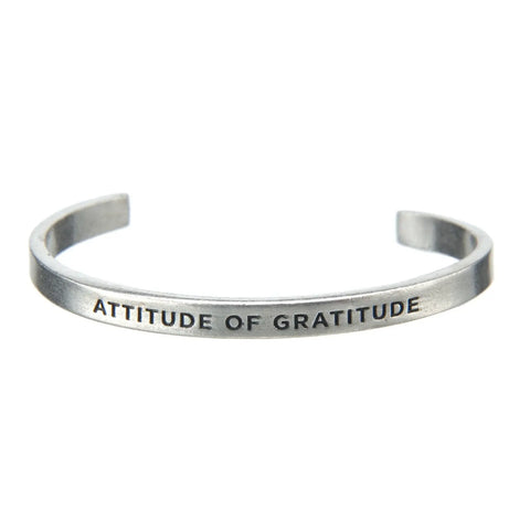 Attitude of Gratitude Inspirational Pewter Cuff Bracelet – Handcrafted Open Quote Jewelry | Made in USA Whitney Howard Designs  Cuff Bracelets