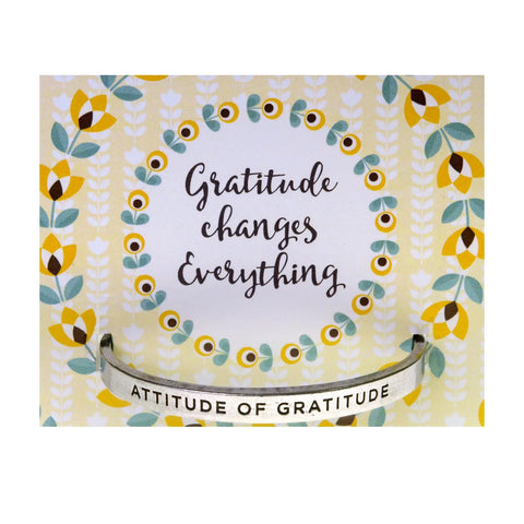 Attitude of Gratitude Inspirational Pewter Cuff Bracelet – Handcrafted Open Quote Jewelry | Made in USA Whitney Howard Designs  Cuff Bracelets