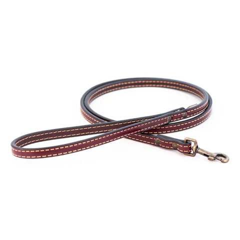 Auburn Leathercrafters Full Grain Leather Dog Leash 4ft and 6ft – Antique Brass Hardware | Made in USA Auburn Leathercrafters  item
