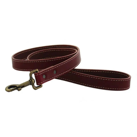 Auburn Leathercrafters Full Grain Leather Dog Leash 4ft and 6ft – Antique Brass Hardware | Made in USA Auburn Leathercrafters  item