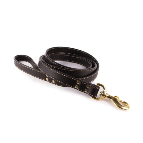Auburn Leathercrafters Full Grain Leather Dog Leash 4ft and 6ft – Antique Brass Hardware | Made in USA Auburn Leathercrafters  item