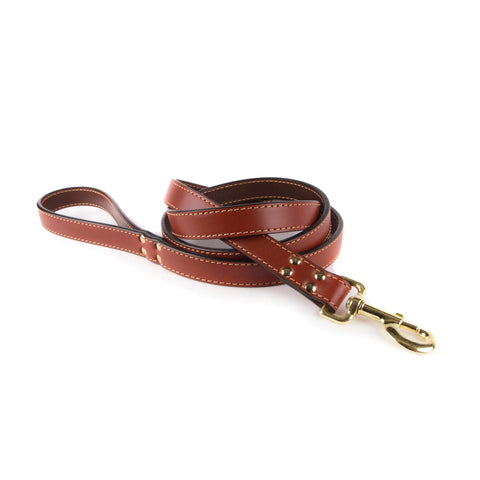 Auburn Leathercrafters Full Grain Leather Dog Leash 4ft and 6ft – Antique Brass Hardware | Made in USA Auburn Leathercrafters  item