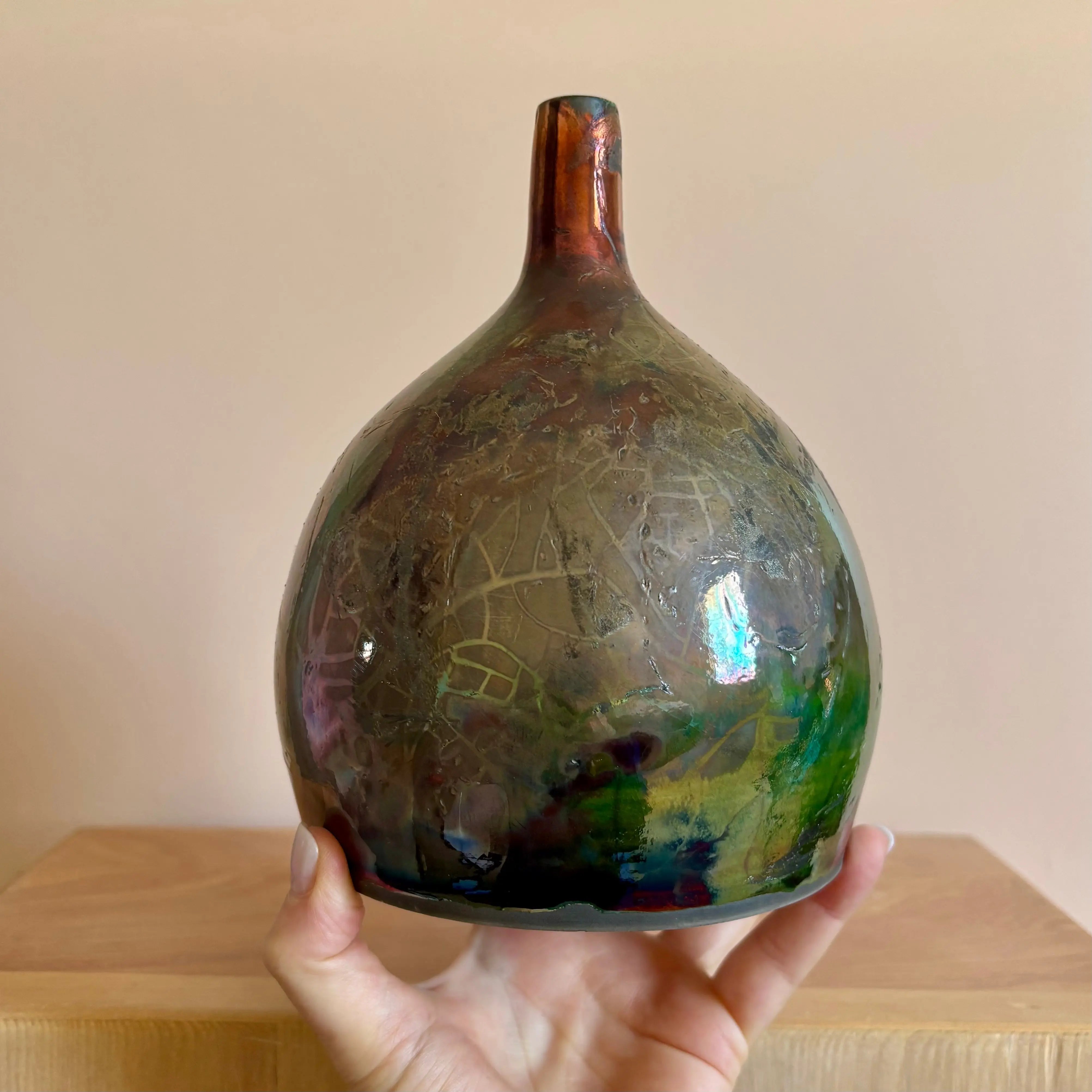 Aurora Borealis Raku 1 All Muddy 