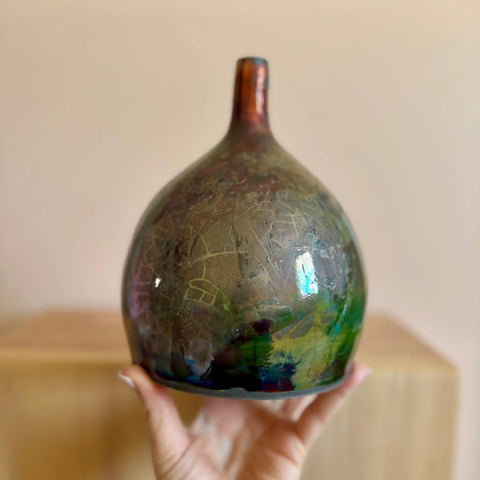 Aurora Borealis Raku 1 All Muddy 