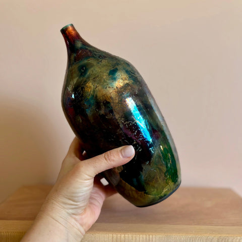 Aurora Borealis Raku 4 All Muddy 