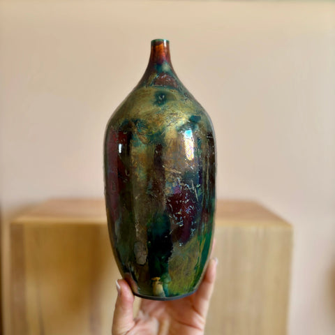 Aurora Borealis Raku 4 All Muddy 