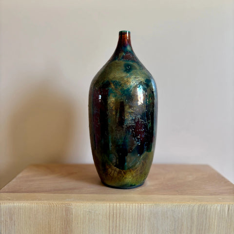 Aurora Borealis Raku 4 All Muddy 